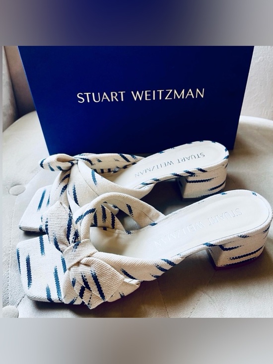 Stuart Weitzman Shoes - Stuart Weitzman Sofia 45 Ikat low heel Mules